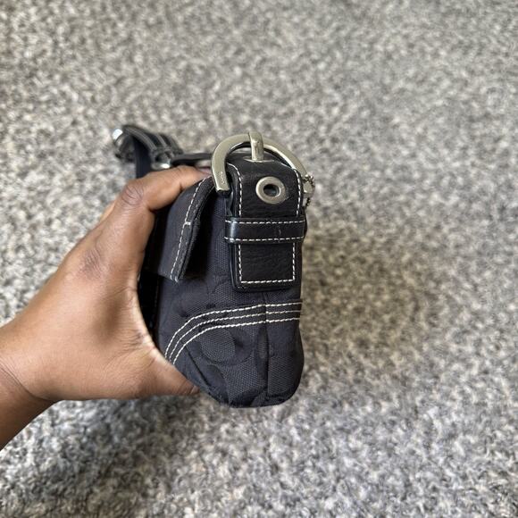 Coach 6280 Y2k Black Soho Signature Monogram Shoulder Bag 90s Small Vintage - Picture 8 of 16